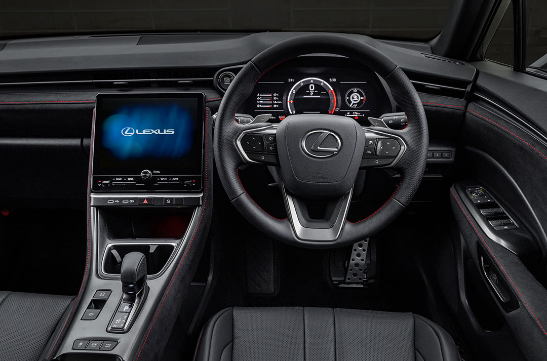 Interior view of the Lexus LBX Morizo RR drivers cockpit