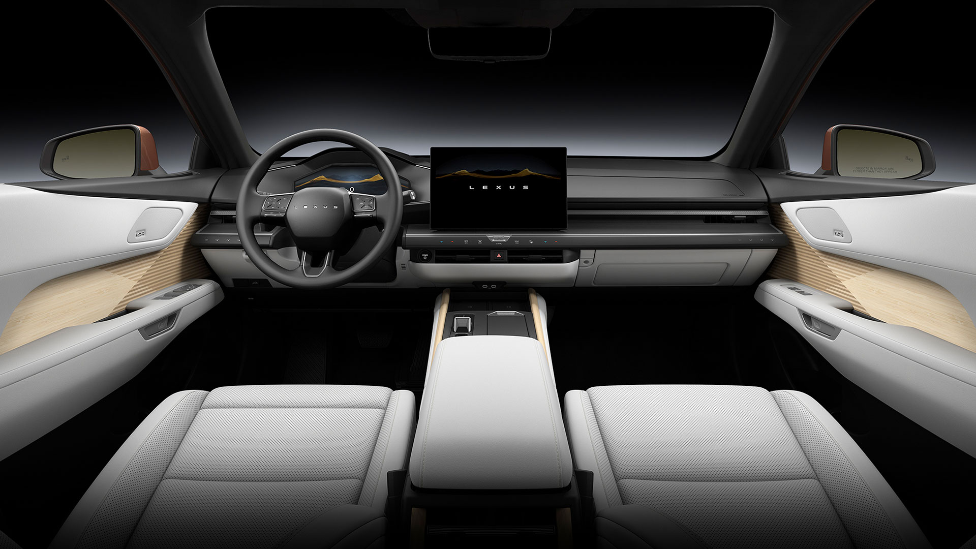 Lexus ES sedan's luxurious interior driver's cabin.